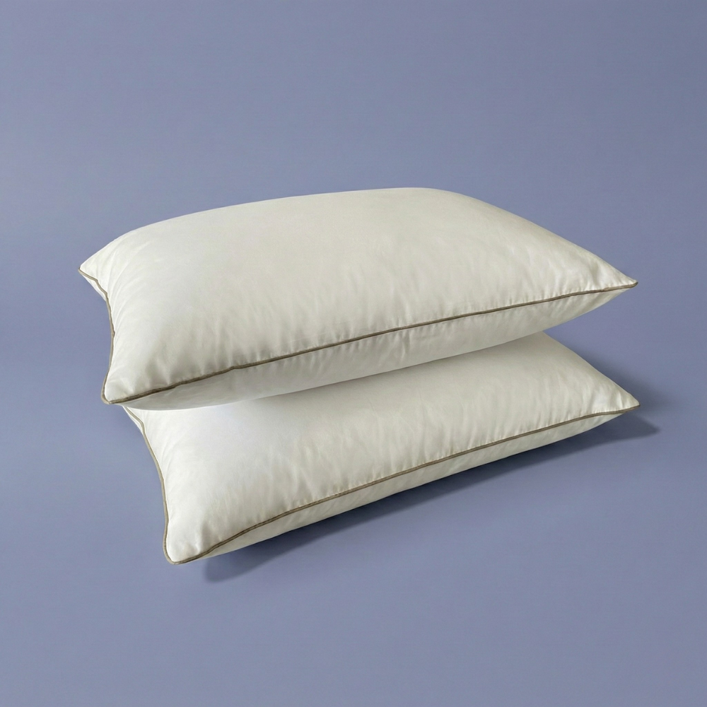 Oreiller Liseret doré 100% coton - Microfibre effet GEL - PREMIUM+