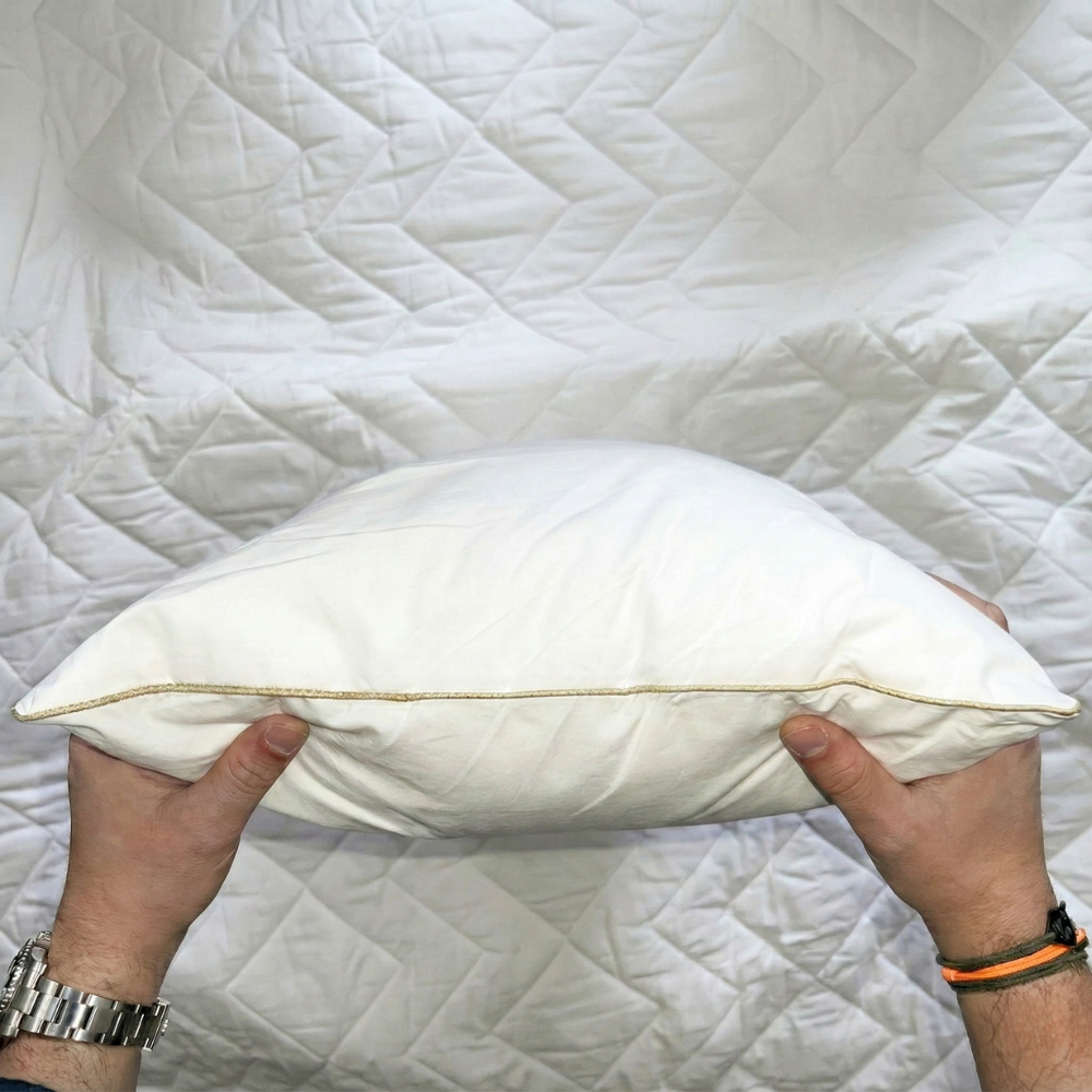 Oreiller Liseret doré 100% coton - Microfibre effet GEL - PREMIUM+