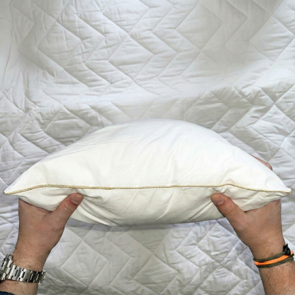 Oreiller Liseret doré 100% coton - Microfibre effet GEL - PREMIUM+