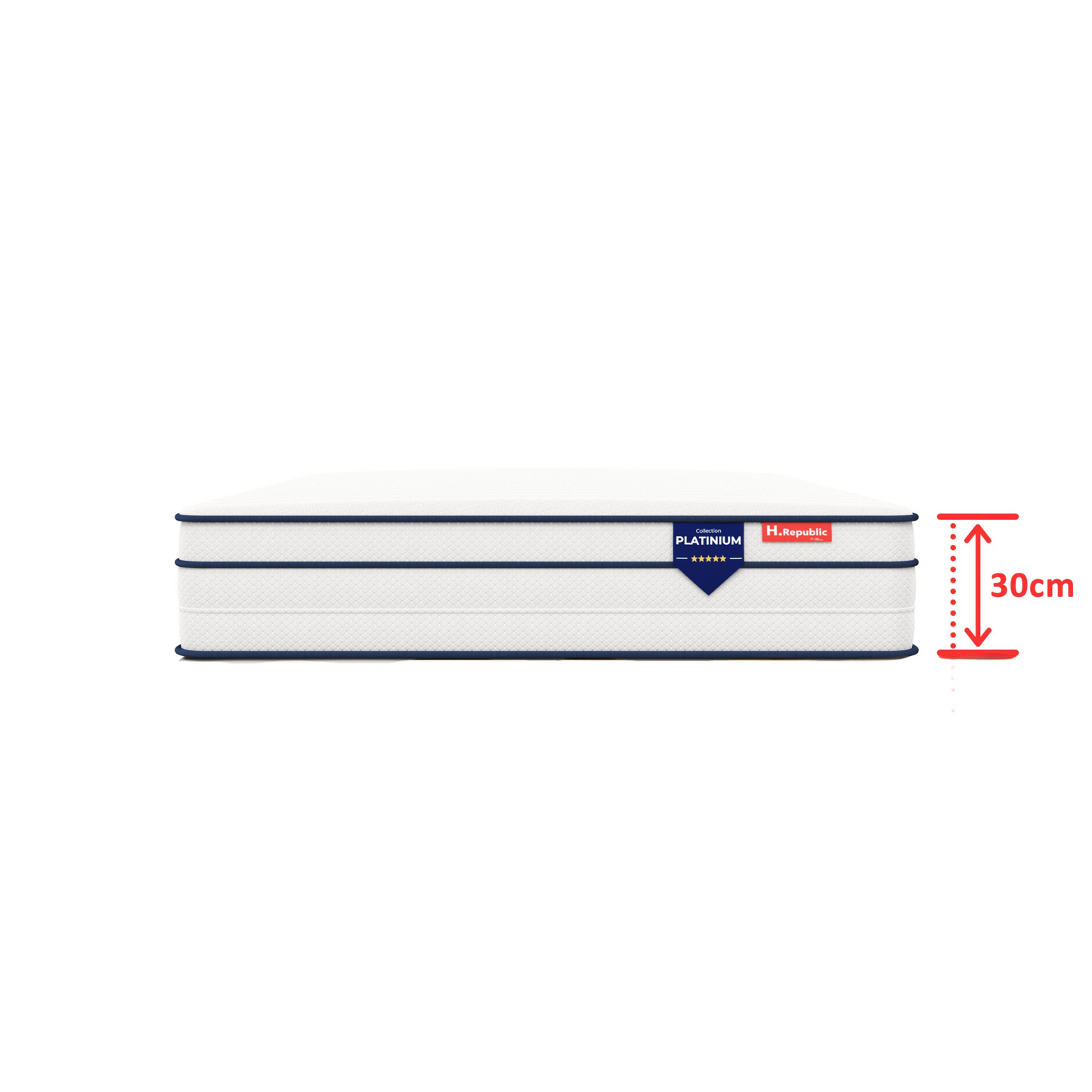 Matelas mousse mémoire de forme haute densité - HPLATINIUM 30 cm