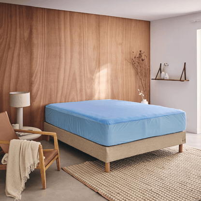 Protège matelas sanitaire imperméable - Bleu ciel - SANITAIRE
