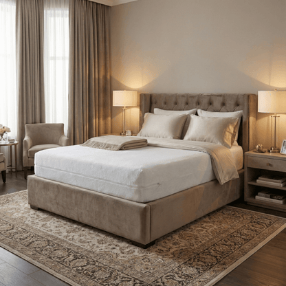 Housse de matelas intégrale zippée avec tissu bouclette 100% coton - BASIQUE