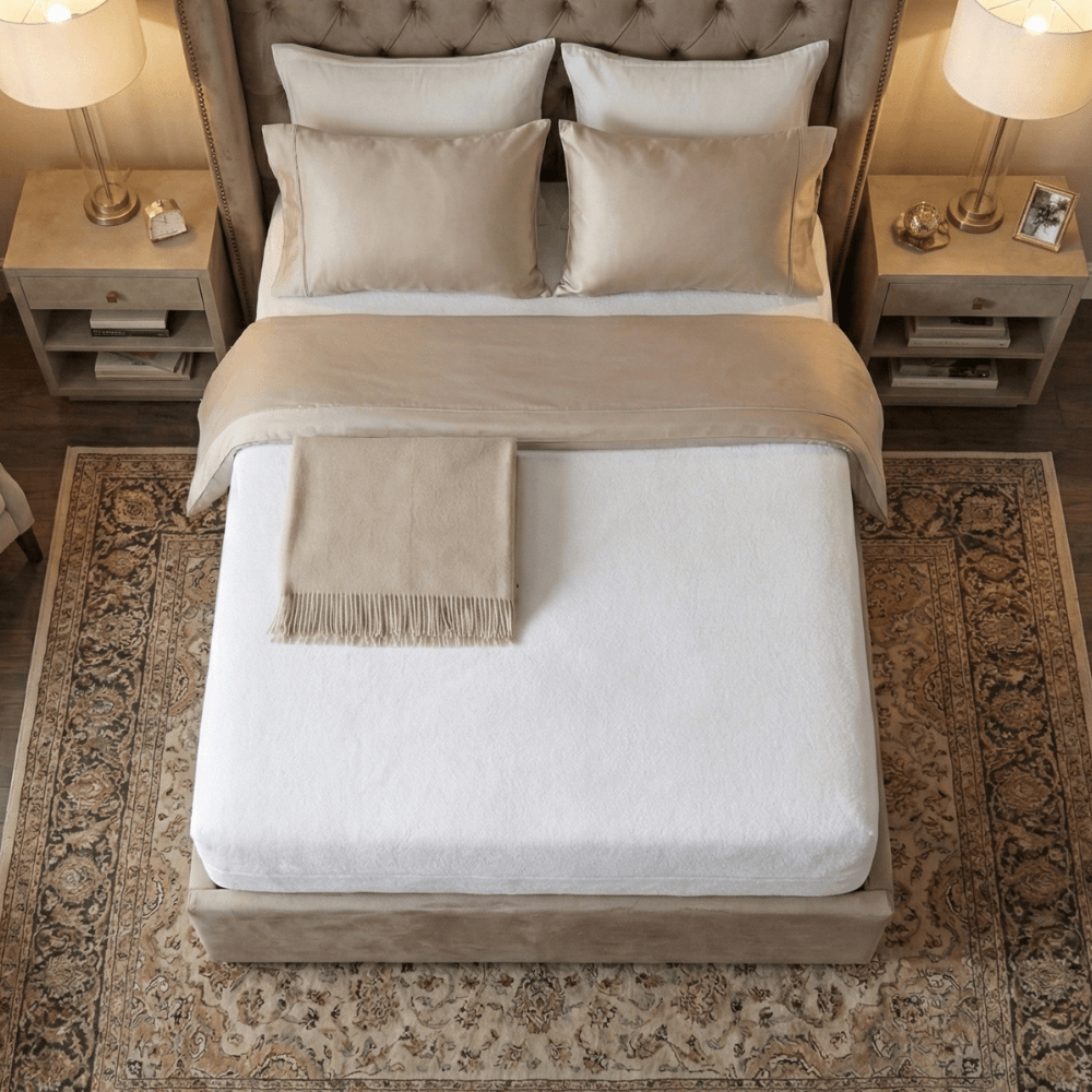 Housse de matelas intégrale zippée avec tissu bouclette 100% coton - BASIQUE