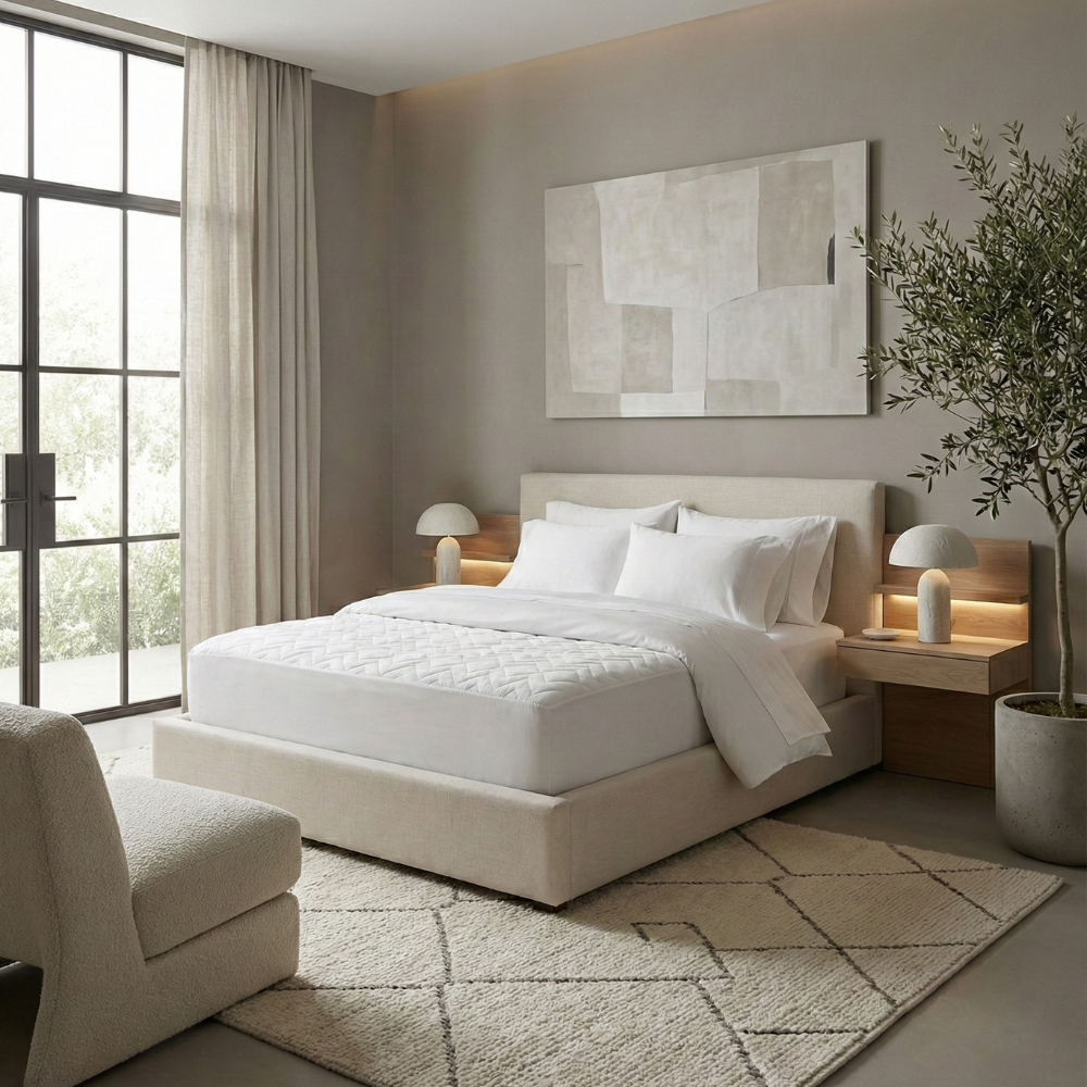 Protège matelas 100% microfibre impermeable/waterproof - SIMPLY - BLANC