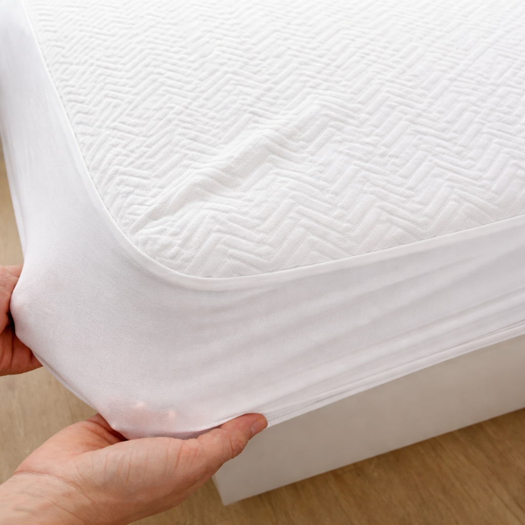 Protège matelas imperméable, respirant, silencieux et élastique - LABYRINTHE