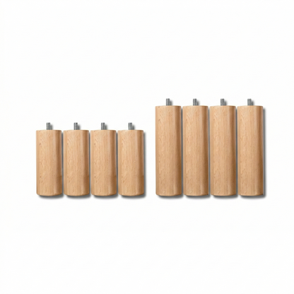 Pieds de lit bois - 25 ou 30 cm au choix - Lot de 4 ou 5