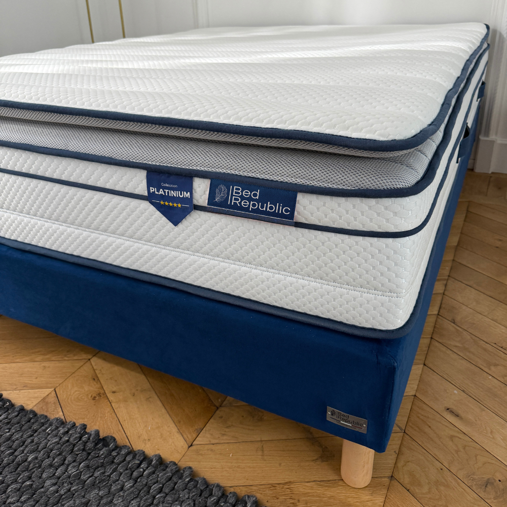 Matelas ressorts ensachés et mousse mémoire de forme HD avec surmatelas intégré - BED PLATINIUM PLUS 30 cm