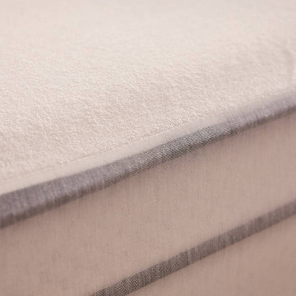 Protège matelas imperméable et respirant en tissu bouclette éponge 100% coton - blanc - BASIQUE