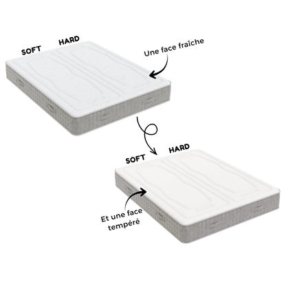 Matelas double mousse haute densité Double sensation avec dureté 50/50 - REASONS BI FRESH 25 cm