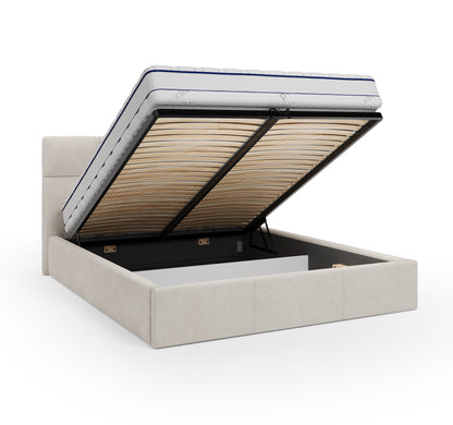 Lit coffre ARIES - Avec tête de lit, coffre intégré
