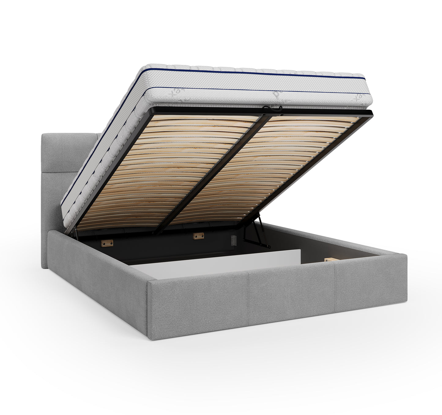 Lit coffre ARIES - Avec tête de lit, coffre intégré
