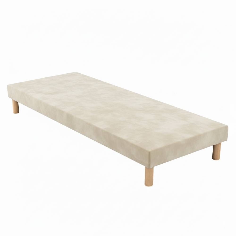 Sommier tapissier - 20 cm d'épaisseur - H 35 cm - Tissu velours - REVERIES