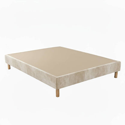 Sommier tapissier - 20 cm d'épaisseur - H 35 cm - Tissu velours - REVERIES
