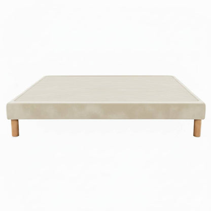 Sommier tapissier - 20 cm d'épaisseur - H 35 cm - Tissu velours - REVERIES