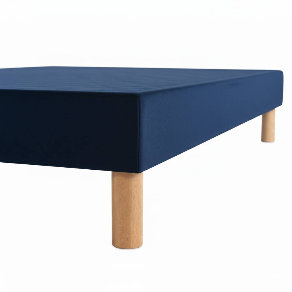 Sommier tapissier - 20 cm d'épaisseur - H 35 cm - Tissu velours - REVERIES