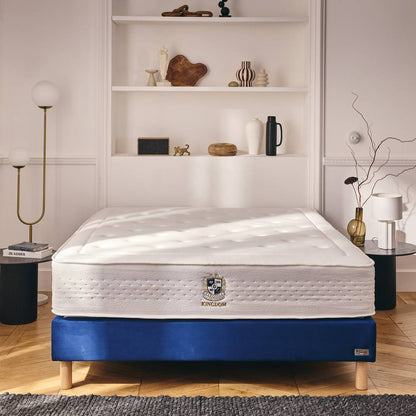 Sommier tapissier - 20 cm d'épaisseur - H 35 cm - Tissu velours - REVERIES