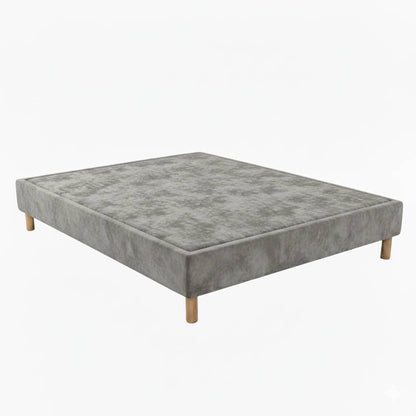 Sommier tapissier - 20 cm d'épaisseur - H 35 cm - Tissu velours - REVERIES