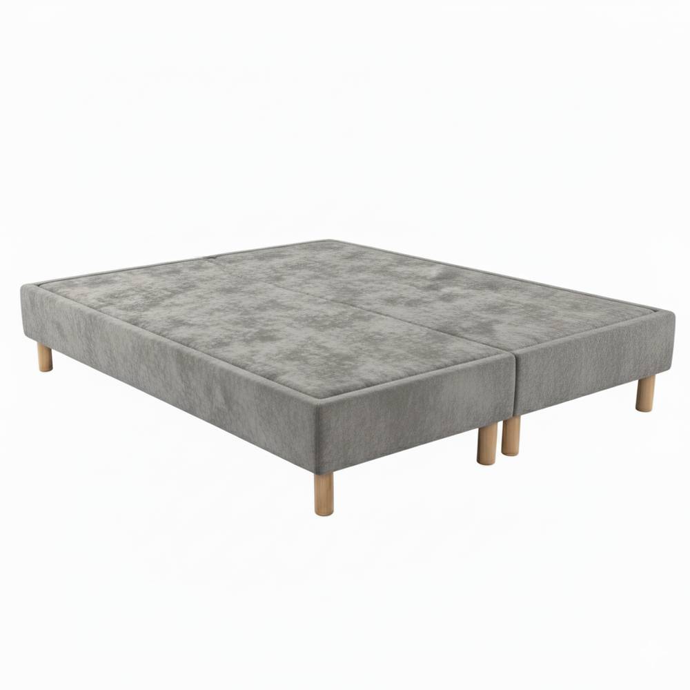 Sommier tapissier - 20 cm d'épaisseur - H 35 cm - Tissu velours - REVERIES