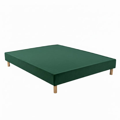 Sommier tapissier - 20 cm d'épaisseur - H 35 cm - Tissu velours - REVERIES