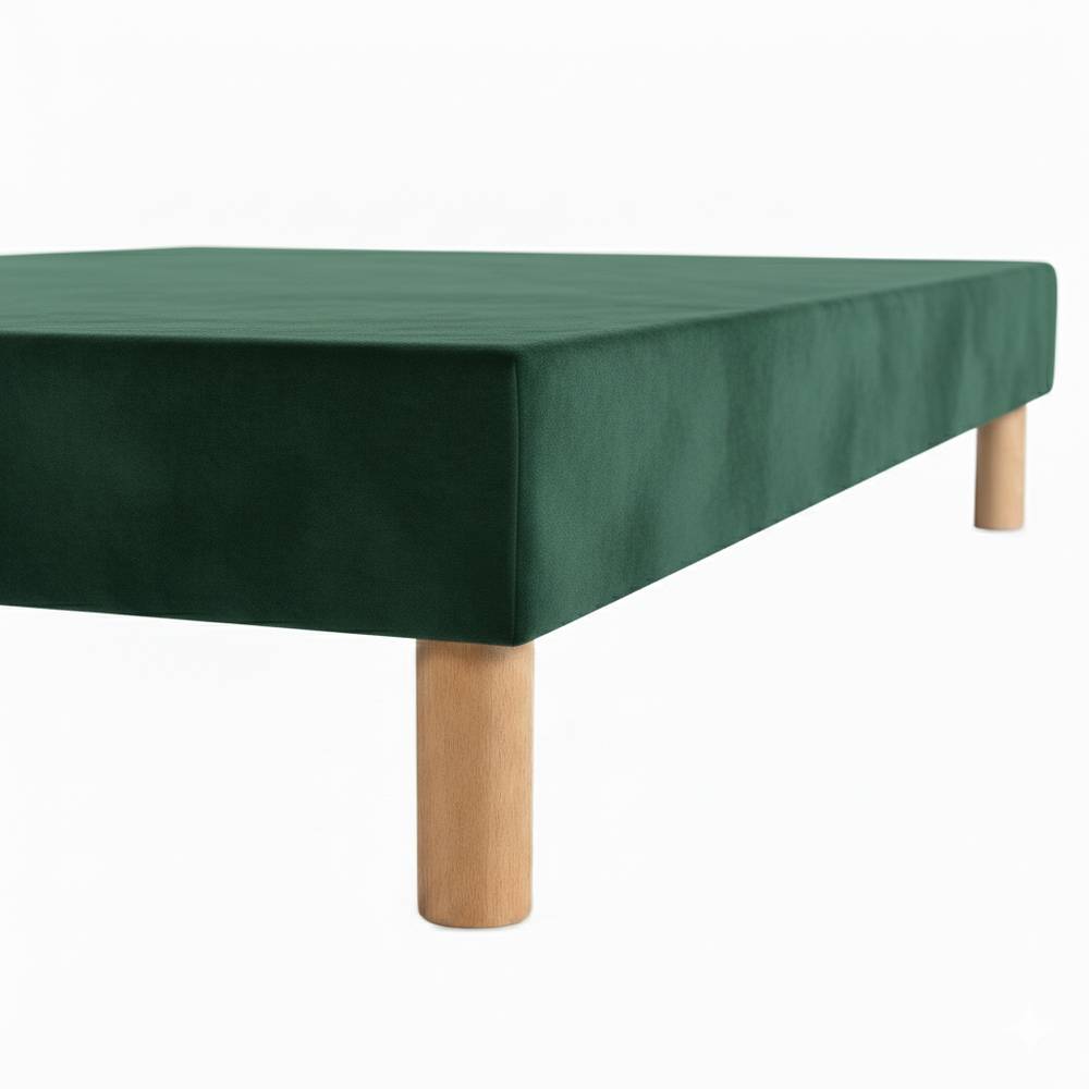 Sommier tapissier - 20 cm d'épaisseur - H 35 cm - Tissu velours - REVERIES