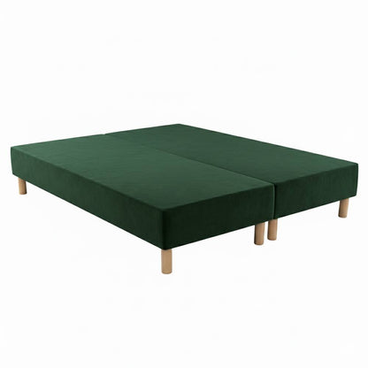 Sommier tapissier - 20 cm d'épaisseur - H 35 cm - Tissu velours - REVERIES