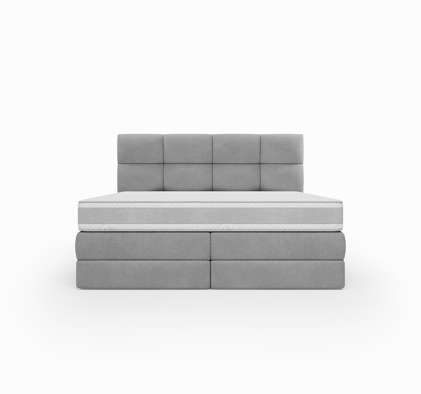 Lit BOXSPRING SIENA - Avec tête de lit, coffre intégré, matelas ressorts ensachés inclus