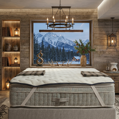 Surmatelas 2 en 1 côté FRESH été + côté mousse mémoire de forme - TRES FRESH BLEU - TOPPER 5 cm