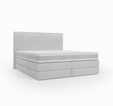 Lit BOXSPRING N°3 - Avec tête de lit, coffre intégré, matelas ressorts ensachés inclus