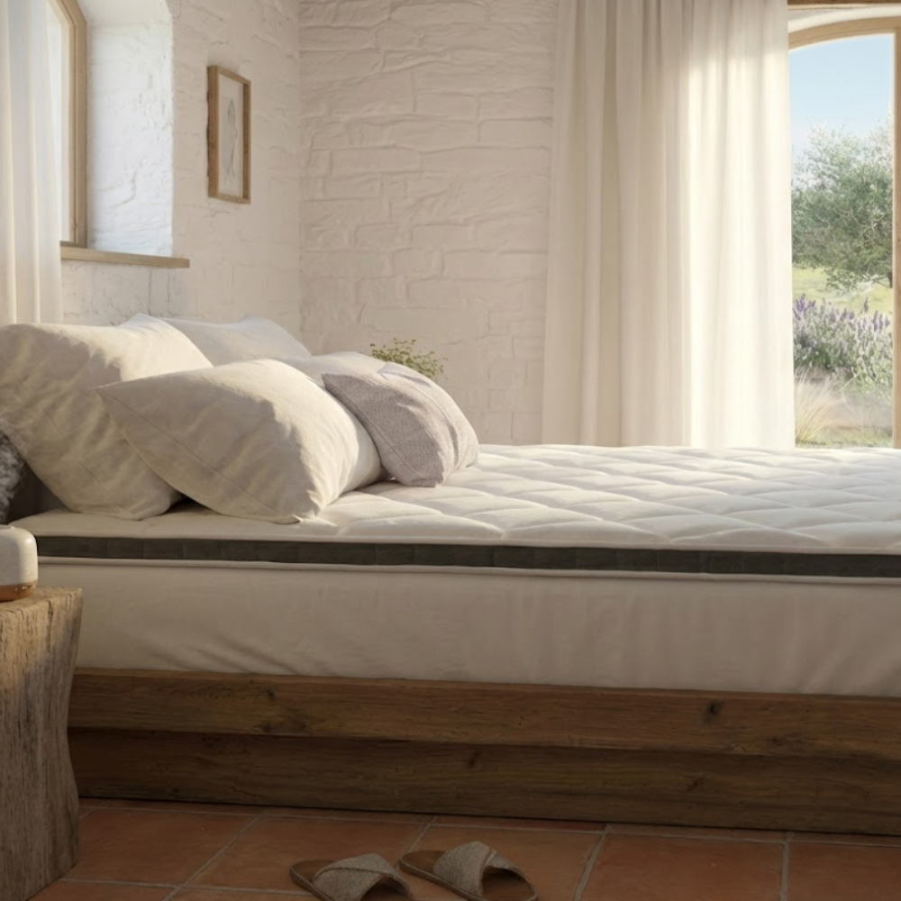 Surmatelas mousse mémoire de forme haute densité - VITA TOP GRIS FONCÉ- Topper 5 cm