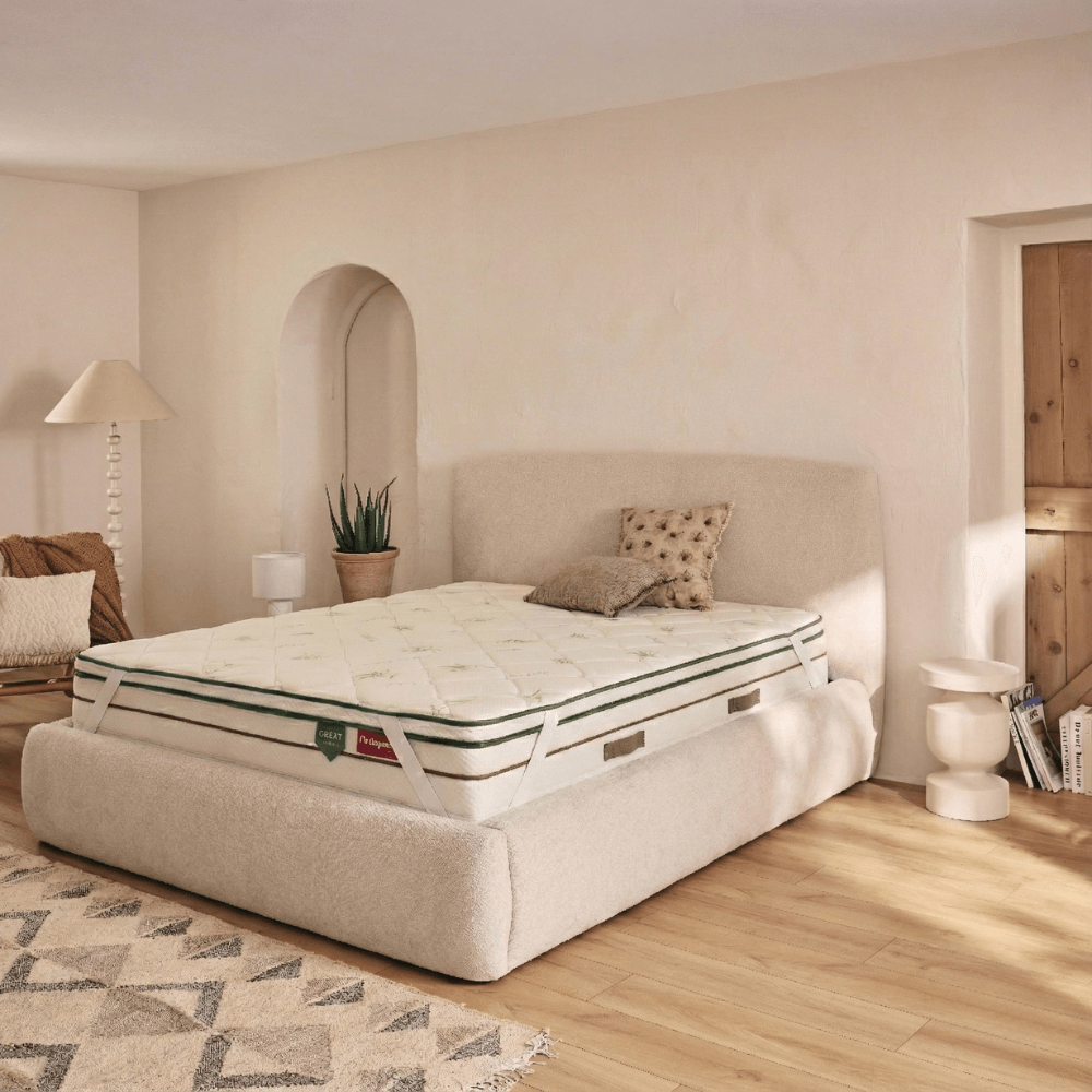 Surmatelas 2 en 1 avec tissu à base de fibres d'Aloe Vera - VITA TOP ALOE VERA - TOPPER 5 cm