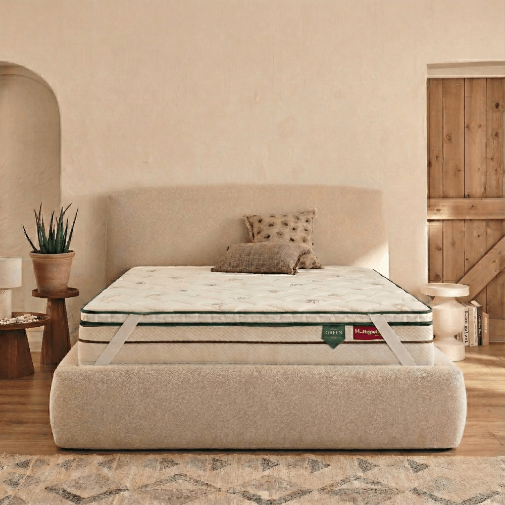 Surmatelas 2 en 1 avec tissu à base de fibres d'Aloe Vera - VITA TOP ALOE VERA - TOPPER 5 cm