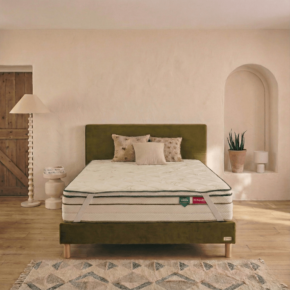 Surmatelas 2 en 1 avec tissu à base de fibres d'Aloe Vera - VITA TOP ALOE VERA - TOPPER 5 cm