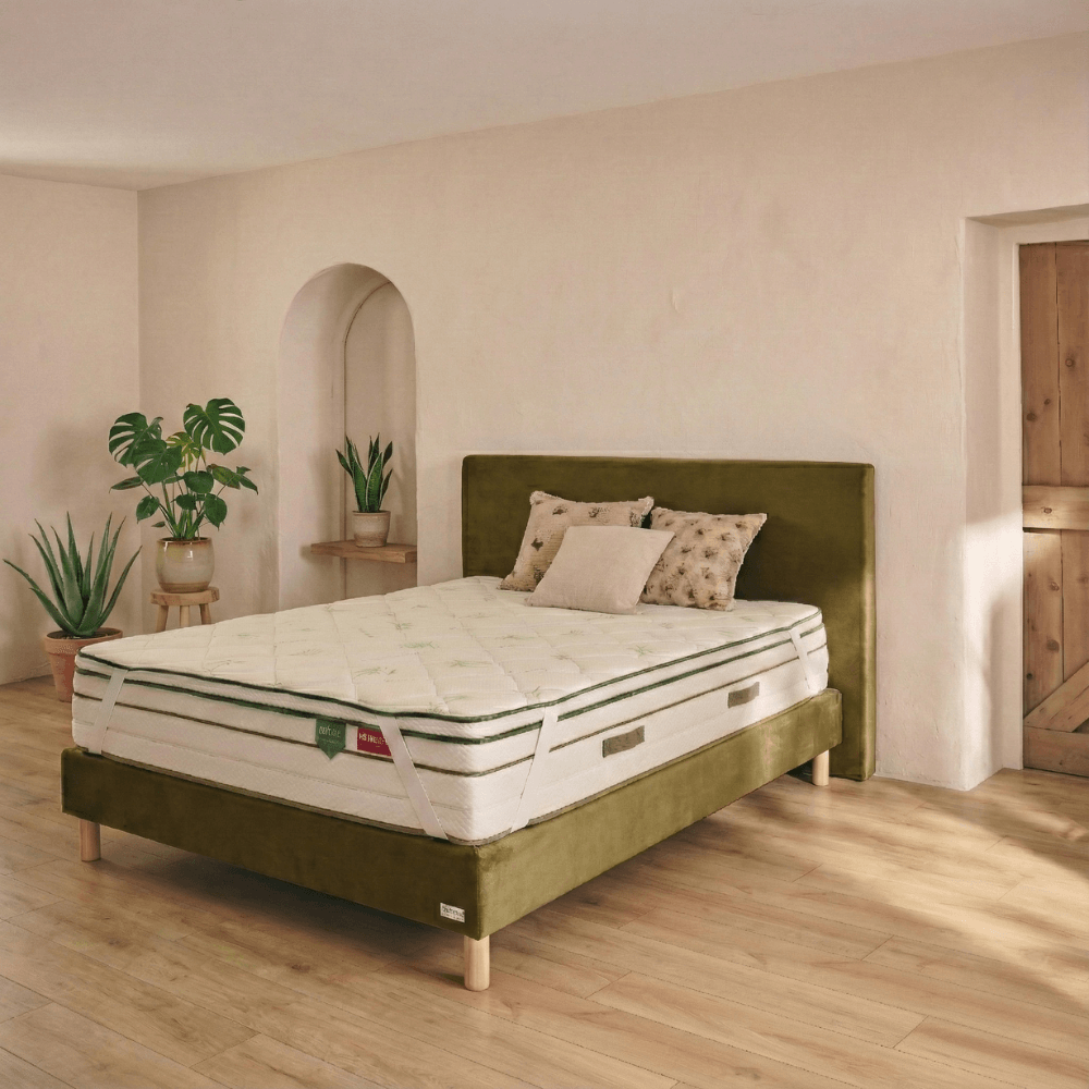 Surmatelas 2 en 1 avec tissu à base de fibres d'Aloe Vera - VITA TOP ALOE VERA - TOPPER 5 cm