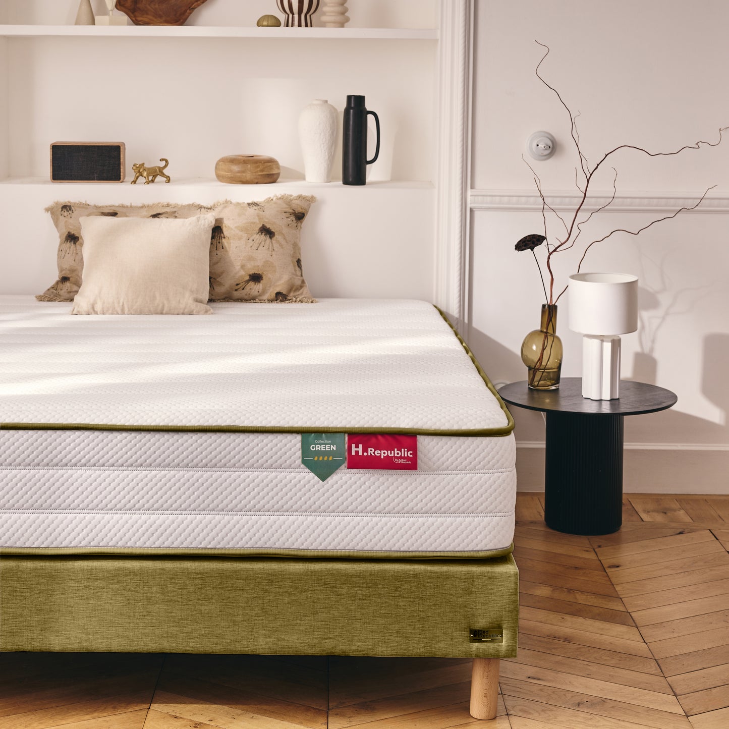 Matelas à ressorts ensachés avec mousse à mémoire de forme HD- HGREEN 25 cm