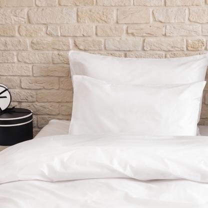 Oreiller hybride premium duvet naturel et nanofibres - Enveloppe 100% coton percale