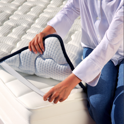 Surmatelas 2 en 1 côté FRESH été + côté mousse mémoire de forme - TRES FRESH BLEU - TOPPER 5 cm
